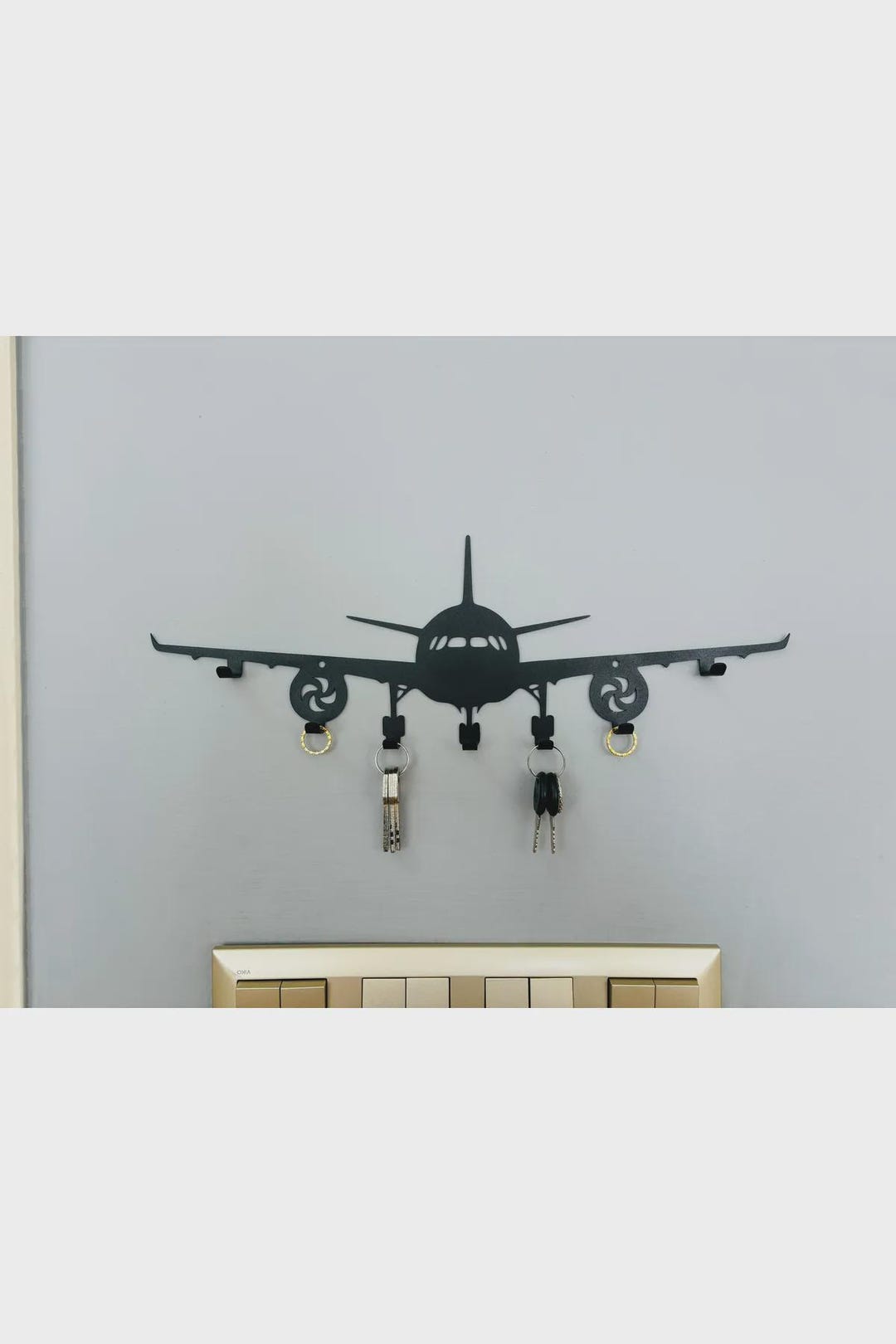 Metal Airplane Wall Key Holder – Aviation Decor for Entryway ...