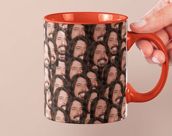 Dave Grohl Tasse | Promi-Kaffeebecher Geschenkidee | Tasse für Foo Fighters Fans | Teebecher Lustige Geschenkidee | Personalisierte Kaffee-Gesichts-Tasse