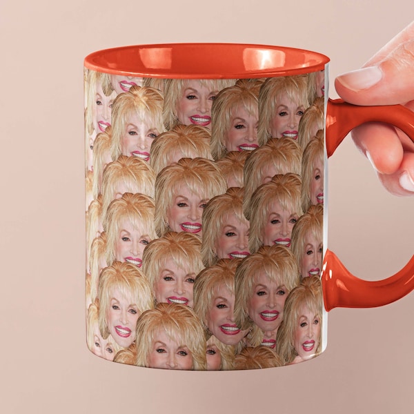 Dolly Parton Tasse | Promi-Kaffeebecher Geschenkidee | Tasse für Joyful Noise Film Fans | Teebecher Lustige Geschenkidee | Personalisierte Kaffee-Gesichts-Tasse