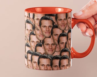 Tom Brady Tasse | Promi-Kaffeebecher Geschenkidee | Tasse für Ted Film Fans | Teebecher Lustige Geschenkidee | Personalisierte Kaffeetasse mit Gesicht