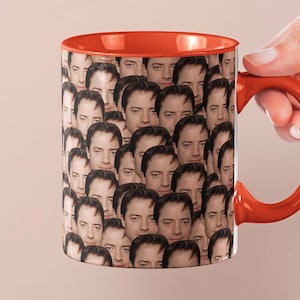 Brendan Fraser Mug | Celebrity Coffee Mug Gift Idea | Mug for The Mummy Movie Fans | Tea Mug Funny Gift Idea | Custom Coffee Face Mug