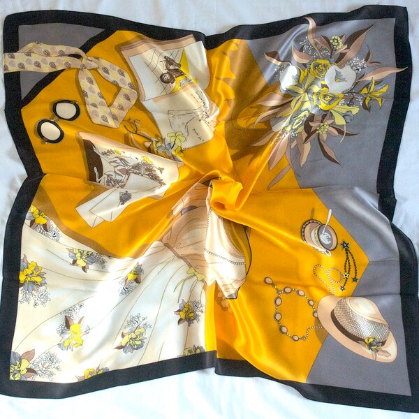 Women's Silk Scarf, Shawl, Wrap, 100% Mulberry Silk, for all Seasons  90cm x 90cm (35"x35")