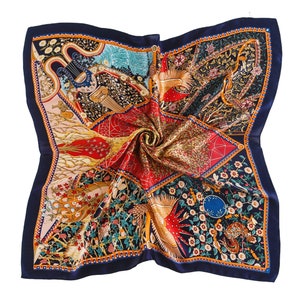 女性用シルクスカーフ、ショール、ラップ、マルベリーシルク100%、オールシーズン対応、90 cm x 90 cm (35"x35")