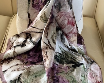 Women&#39;s Silk Scarf, Shawl, Wrap, 100% Mulberry Silk, for all Seasons  90cm x 90cm (35&quot; x 35&quot;)