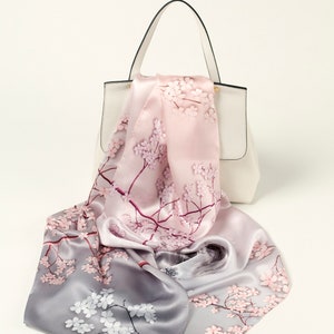 女性用シルクスカーフ、ショール、ラップ、100% マルベリーシルク、オールシーズン対応 170 cm x 52 cm (67"x21")