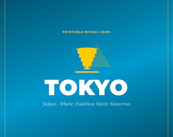 Tokyo Japan Trip Reveal Card, Surprise Vacation Announcement (Digital Download)