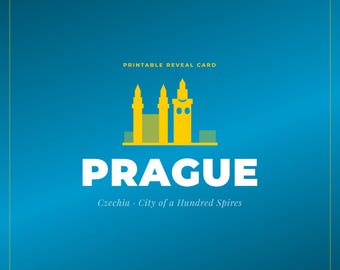 Prague Trip Reveal Card, Vacation Announcement, Surprise Destination (Digital Download)