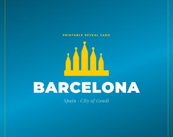 Barcelona Surprise Trip Reveal Card, Vacation Announcement (Digital Download)