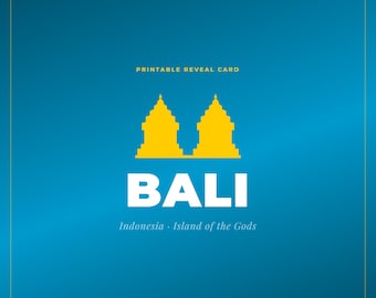 Bali Trip Reveal Card, Vacation Announcement, Surprise Destination (Digital Download)