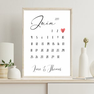 DECO Perso Poster personalizzato per coppia - Poster con nome e data  personalizzabile, idea regalo San Valentino, amore : .it: Casa e  cucina
