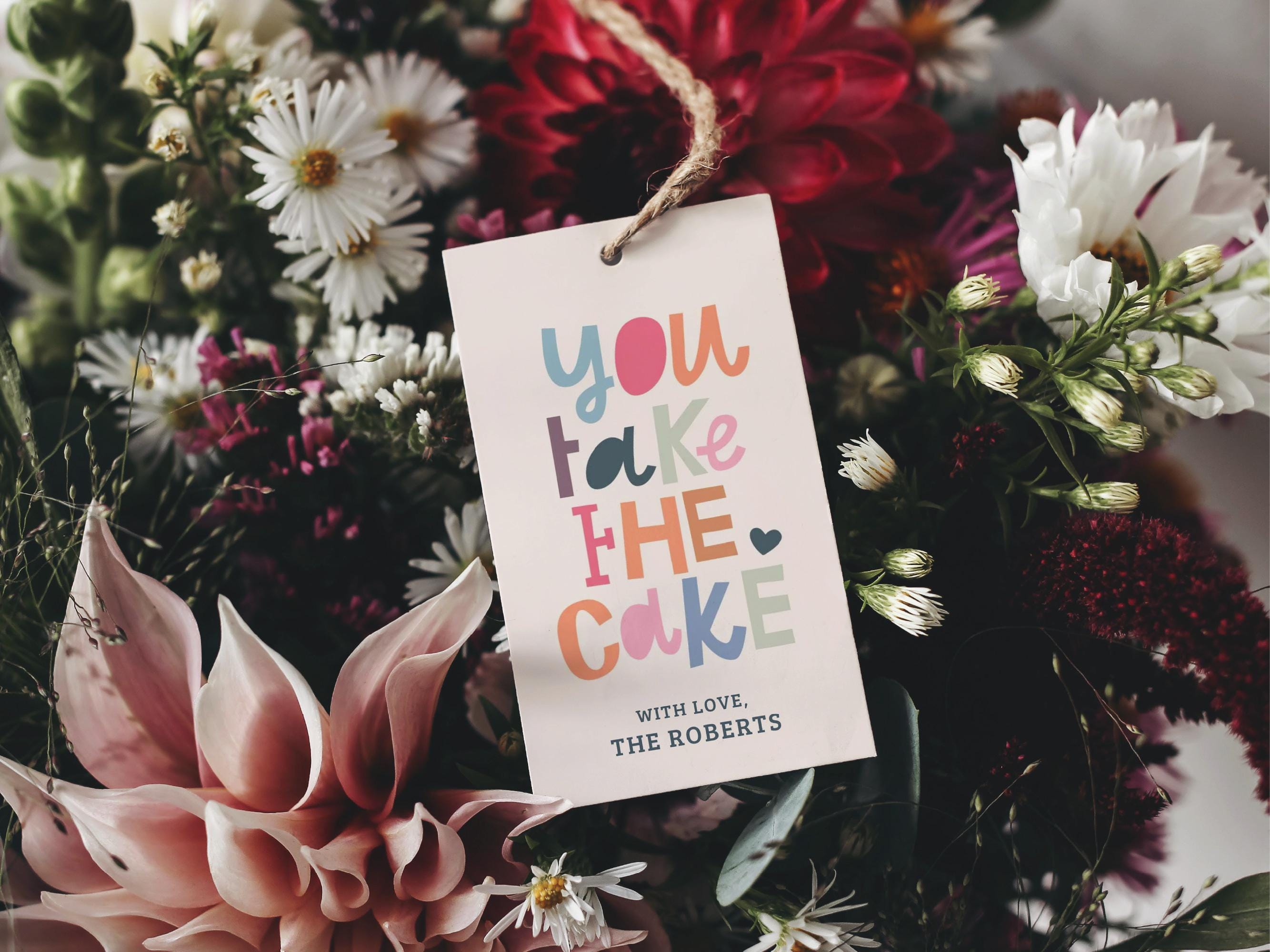 You Take the Cake Gift Tag - Printable Canva Template | Digital ...