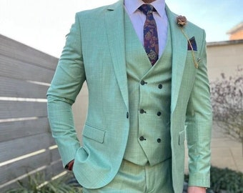 PREMIUM MINT GREEN Suit Men, Men Suits 3 piece mint green, Mint Green men suit, men dinner suit, men designer suit, groom mint green suit