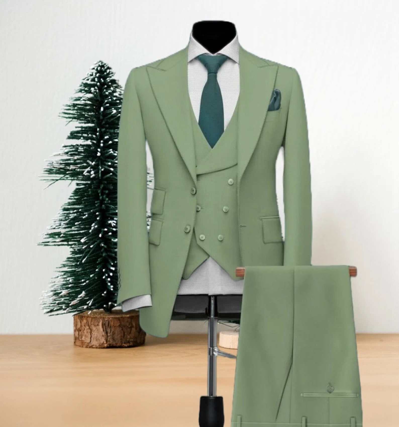 EXCLUSIVE SAGE GREEN Men Suit, Men Suit 3 Piece, Sage Green Suit Groom