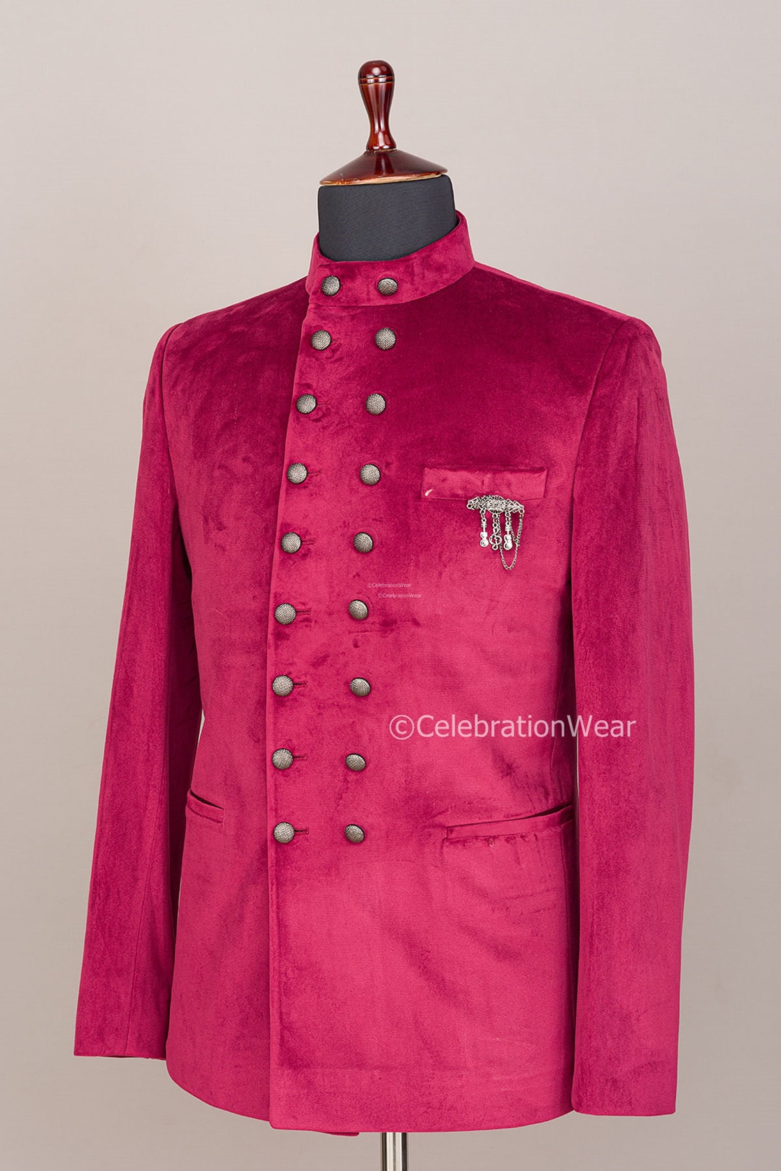 HOT PINK JODHPURI Coat, Hot Pink Suit Men, Groom Hot Pink Suit, Hot ...