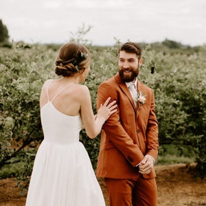 FINEST RUST SUIT Men, Men Suit 3 Piece Rust, Men Dinner Suit Rust ...