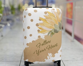 Follow Your Heart Cover For Luggage, Boho Suitcase Cover Protects Against Damage, Transform Old Luggage into New, Ideal Travel Accessory