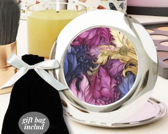 Miroir compact personnalisé cadeau voyageurs accessoire miroir de maquillage personnalisé cadeau fête des mères cadeau miroir cosmétique de poche pour femme