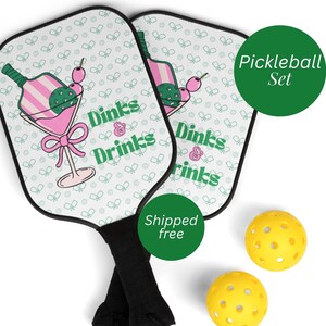 ピックルボールパドル ピンク グリーン ピックルボールゲームセット ピックルボールギフト コケットカクテル ピックルボールスターターセット キャリーケース 彼女への素敵なギフト