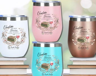 Personalized Book Club Wine Tumbler: Insulated Cup Reading Group Gift