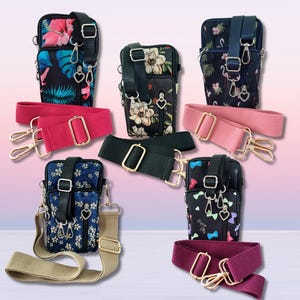 Crossbody Bag With 2 Straps Phone Pouch Zipper Pockets 5 Designs Summer Festival Wallet