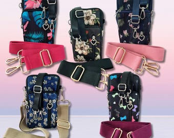 Crossbody Bag With 2 Straps Phone Pouch Zipper Pockets 5 Designs Summer Festival Wallet