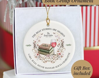 Personalized Book Club Ornament Womens Reading Group Christmas Gift Holiday Decor
