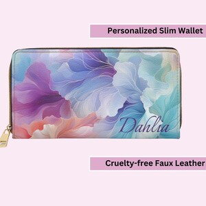 Portefeuille mince personnalisé Beaux designs pastel Cartes de rangement de sac à main Porte-passeport en argent Utile pour les jeux de famille Sac de voyage dans un café