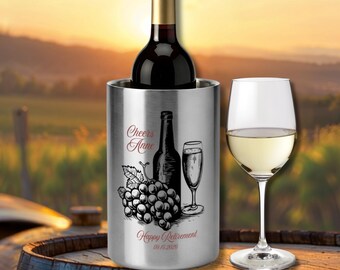 Retirement Wine Chiller Keepsake Stainless Steel Bottle Cooler Anniversary Couple Gift For Wine Lovers