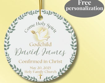 Cadeau souvenir personnalisé confirmation garçons cadeau parrain et marraine ornement personnalisé cadeaux de confirmation catholique cadeau filleul et filleul ornement souvenir