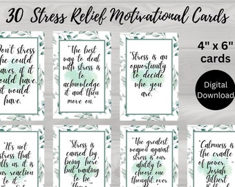 30 Stress Relief Motivational 4x6 Cards Daily Motivational Cards Gift for Him Her Inspiring Quotes to Reduce Stress Increase Positivity