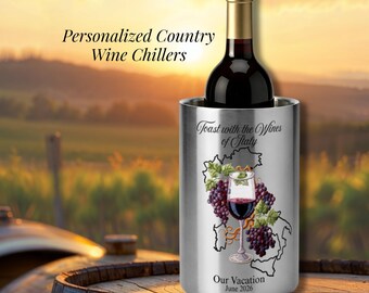 Personalized Italy Wine Chiller Wine Gift Travel Keepsake Custom Vacation Gift For Wine Lovers