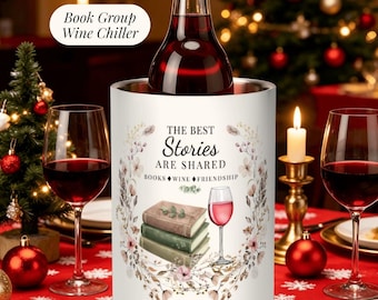 Personalized Book Club Wine Chiller Book Group Hostess Gift Stainless Steel Keepsake Gift