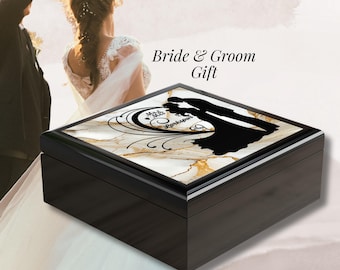 Personalized Mr & Mrs Keepsake Box Wedding Memories Custom Marriage Gift For Newlyweds