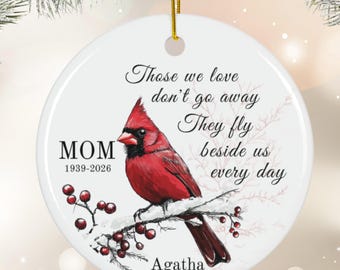Personalized Cardinal Mom Memorial Ornament Remembrance Gift For Loss Of Loved One Bereavement Keepsake
