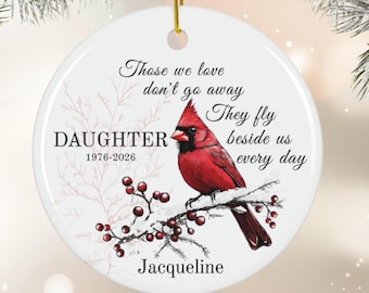 Personalized Daughter Cardinal Remembrance Memorial Ornament Gift For Loss Of Loved One Bereavement