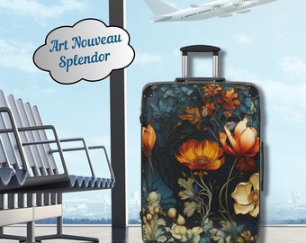 Ensemble de bagages à coque rigide Splendor Art nouveau, 3 tailles de bagages, bagage à main/sac à main, roulettes pivotantes à 360º, poignée réglable, élégant