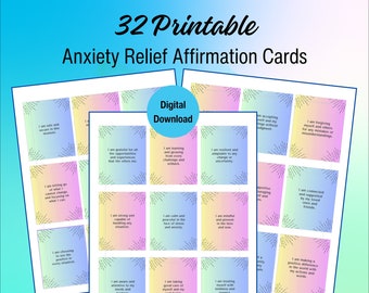 30 Angst Relief Affirmations Karten Digitaler Download Motivationsbotschaften Verwenden Sie die tägliche Meditation Journaling Vision Board Angst lindern
