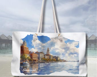 Personalized Savannah River Weekender Beach Ready Oversized Summer Tote Girls Trip Travel Bag