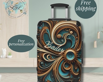 Teal Suit Case Hardshell Luggage Travel Gifts Roomy Carryon Rolling Travel Bag Trip Gifts Suitcase Gift For Him Her Vacation Trendy Luggage
