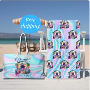 Holographische personalisierte Geschenk Mädchen Reise Einkaufstasche Wochenende Tote Urlaub Individuelles Design Strand Tote Bester Freund Urlaub Kreuzfahrt Geschenk Pool Tasche