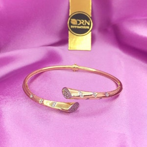 14kt Gold Gemstone Handcuff Bracelet