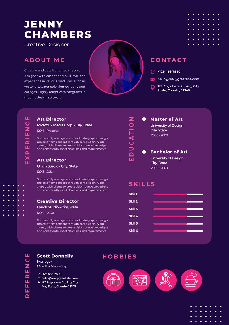 Modern Resume Template With Photo photoenhanced CV Kit A Etsy