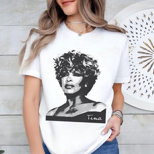 Tina Turner Graphic Tee | Iconic RnB Legend Unisex Music T-Shirt | Queen of Rock & Roll Vintage Style Shirt | Retro Merch | Black White