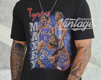 Tyrese Maxey Shirt Merchandise Professional Basketball Player  VintageBootleg Tshirt Classic Retro 90s Graphictee Unisex Sweatshirt  HoodieBQ1