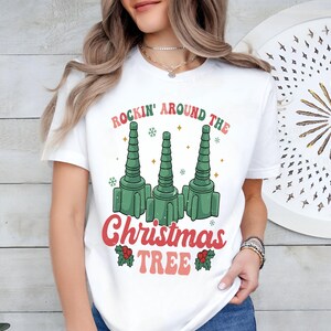 Rockin&#39; Around The Christmas Tree Shirt, Funny RT Xmas Trees T-Shirt, Nurse Respiratory Therapist Christmas Sweatshirt, ICU Rn Holiday Gifts