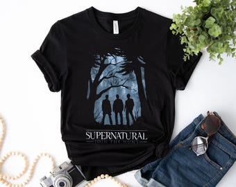 Supernatural Forest Silhouette T-Shirt, Sam Winchester Shirt, Supernatural Shirt Join The Hunt, Dean Winchester Shirt, Supernatural Gifts