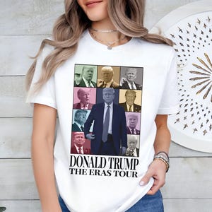 ドナルド・トランプ エラス ツアー シャツ、トランプ 2024 T シャツ、ドナルド・トランプ スウェットシャツ、トランプ支持者向け選挙シャツ、アメリカを再び偉大に T シャツ