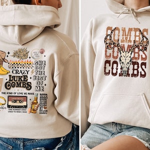 Combs Bullhead Sweatshirt & Hoodie, Luke Combs Fan, Two Side, Country Music Shirt, Luke Combs World Tour 2022, Cowboy Combs, Cowgirl Tee