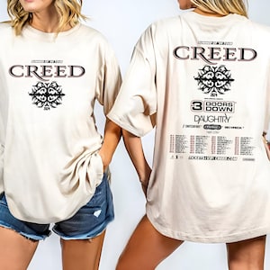 Creed Band 2024 Tour Summer of ’99 Tour Shirt, Creed 2024 Concert Merch, Creed Band Fan Gift Shirt, Rock Band Creed Graphic Shirt, Creed Tee