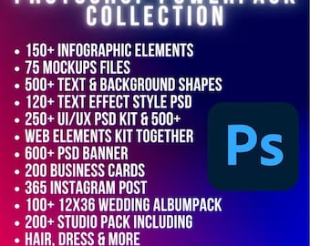 Plantillas PSD editables de Adobe Photoshop para diseñadores gráficos: descarga digital instantánea